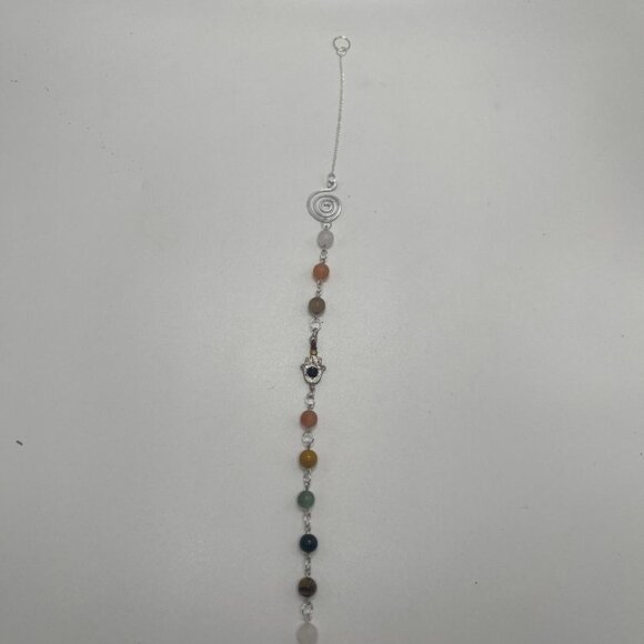 Chakra & Lotus Flower Beaded Hanging Wall Decor - Picture 1 of 4